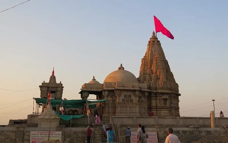 Rukmini Devi Temple outside Dwarka at dusk